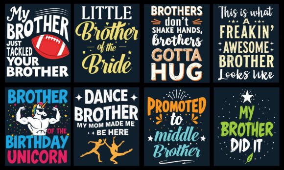Brother T-Shirt Design Bundle: Graphics & T-Shirt Designs