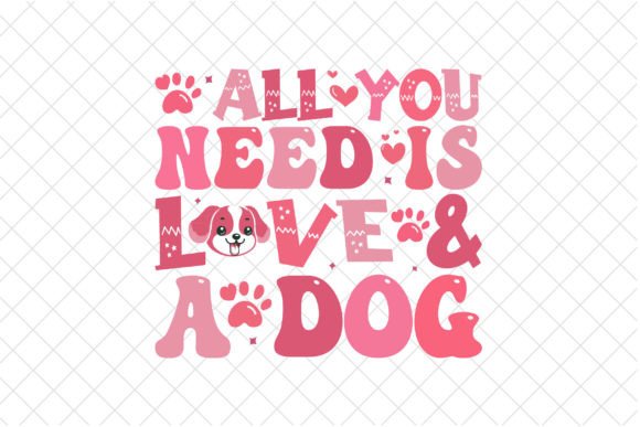 Dog Valentine Gift Graphics for T-Shirt Designs