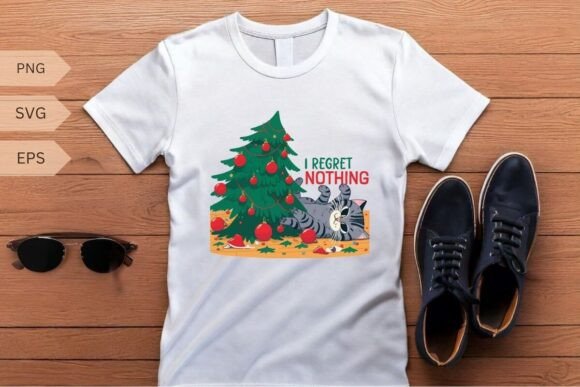 I Regret Nothing Funny Christmas Cat SVG Graphics