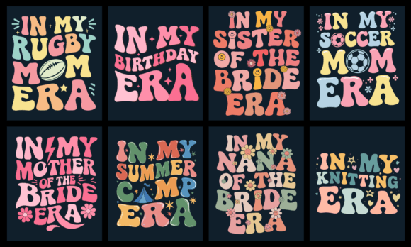 In My Era Groovy T-Shirt Design Bundle: Graphics & T-Shirt Designs
