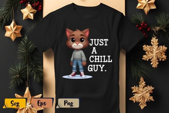 Just a Chill Guy Cat Graphics for T-Shirt Designs