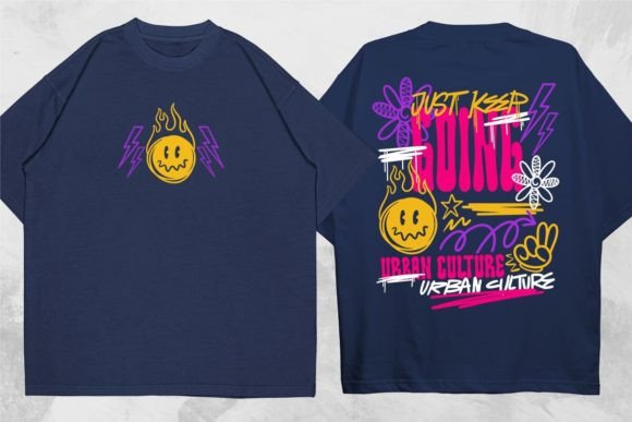 Just Keep Going Graffiti Quote Design: Graphics for T-Shirt Designs & Editorial Use