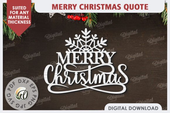 Merry Christmas Quote Laser Cut Design: Winter Amp + Laser Cutting