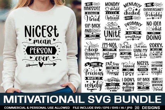 Motivational SVG Bundle: Sarcastic Quote Graphics for T-Shirt Designs