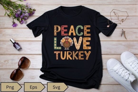 Peace Love Turkey Little Pilgrim Shirt Graphics