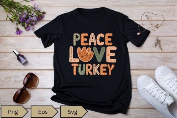 Peace Love Turkey Thanksgiving Graphics & T-Shirt Designs