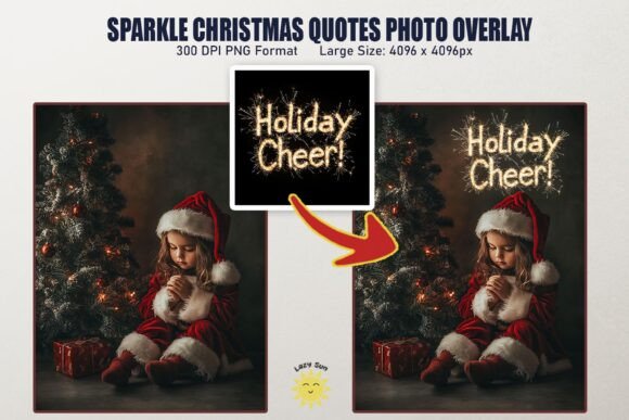 Sparkle Christmas Quote Photo Overlay: Graphics & Backgrounds